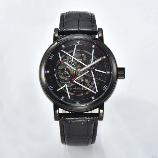 Hardlex Glass Transparent Sport Casual Mechanical Automatic Wrist Watch Waterproof Luxury Skeleton Steampunk Design Men Watch