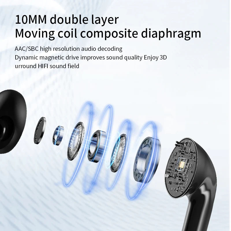 X08 JL Wireless Earphones with In-Ear Form Factor Digital Display Battery Indicator IPX4 Waterproof for 5.4 Touch Control