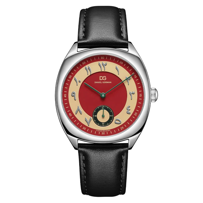 Daniel Gorman DG9520 Business Quartz Watches Luxury Green Genuine Leather Strap 5 ATM Waterproof Men Watch Montres De Luxe