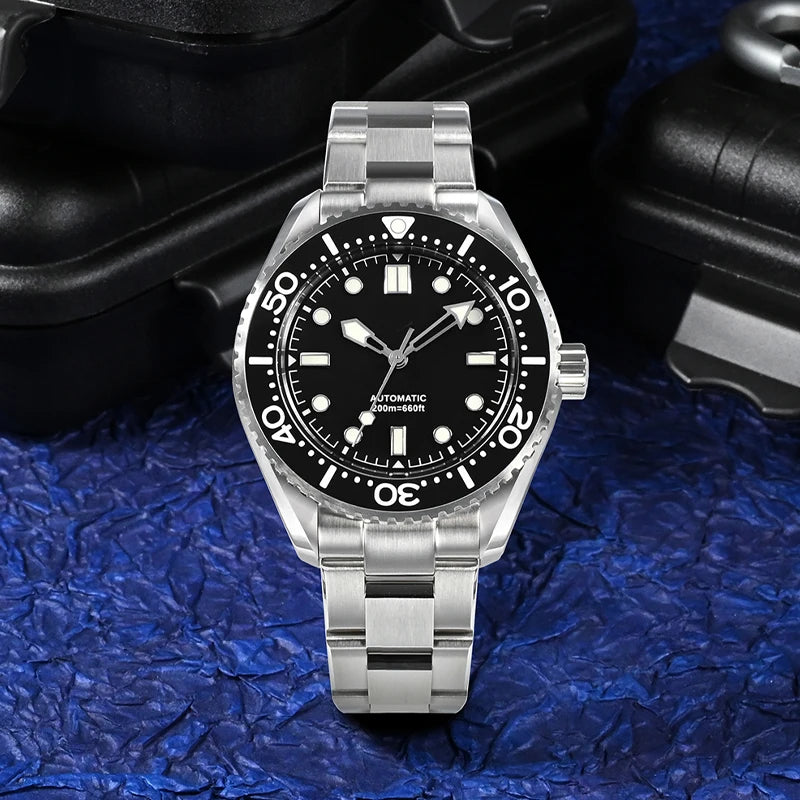 Men Watch 41.5mm Diver Enamel Dial Top Brand Vintage Classic Luxury Miyota Automatic Mechanical 20 ATM BGW9 Luminous Dive Watch