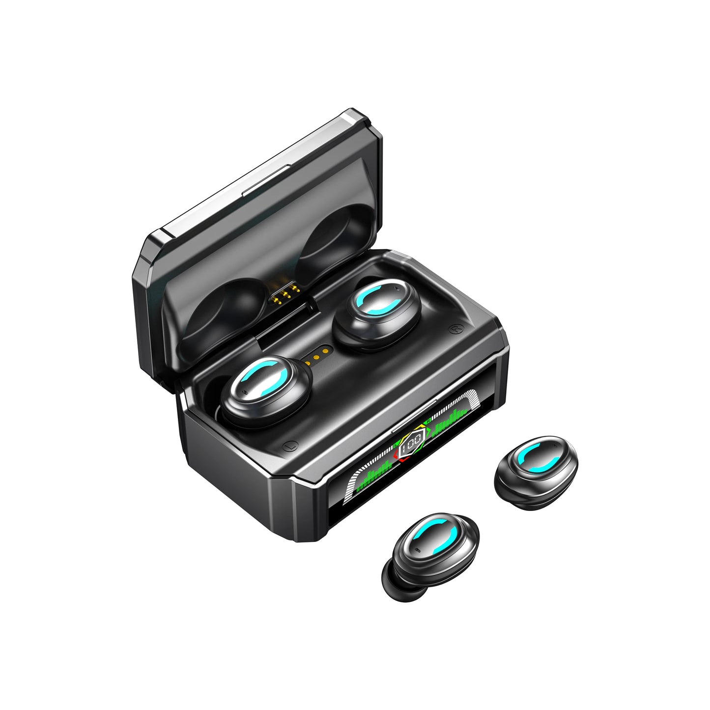 2025 Top Ranking Clock Display GQ-03 Earbuds Colorful Light In-Ear Earphones Headphones Wireless Gaming Headset