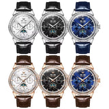 OLEVS 6695 Original Comfortable Leather Strap Brand Luxury Automatic Mechanical Men Watch Calendar Function Casual Male Watches