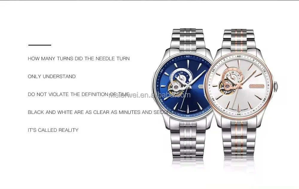 CADISEN 8168 Automatic Watch - NH39 Luminous Classic Design