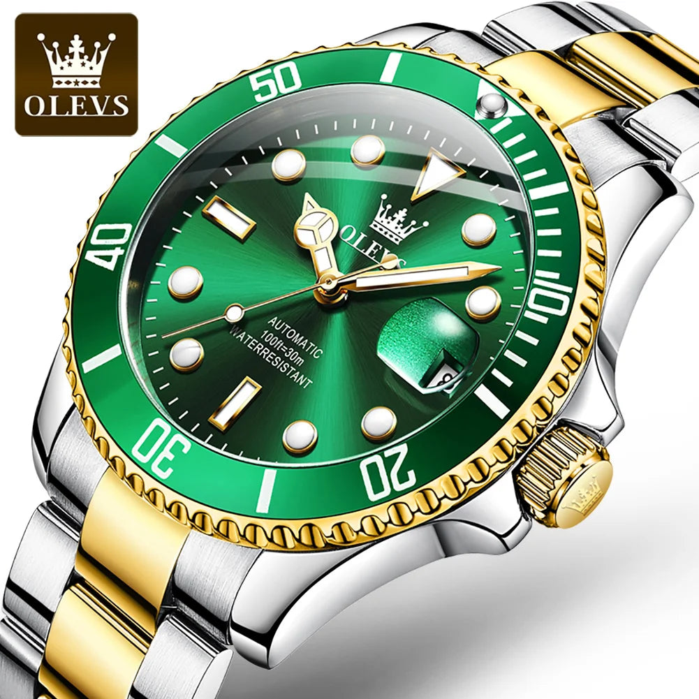 OLEVS 6650 Luxury Brand WaterProof Auto Date StainlessSteel China Factory Custom Logo Mechanical Men Watch