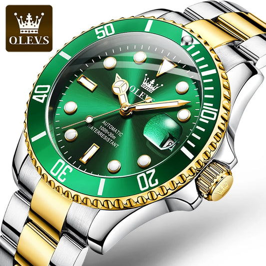OLEVS 6650 Luxury Brand WaterProof Auto Date StainlessSteel China Factory Custom Logo Mechanical Men Watch