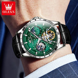OLEVS 6689 Automatic Mens Mechanical Watches for Men Waterproof Sport Leather  Luxury Wrist Reloj Wrist Men Watch