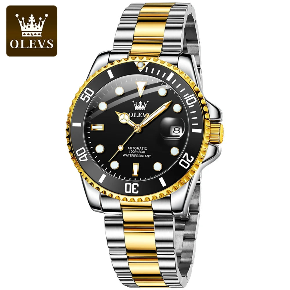 OLEVS 6650 Luxury Brand WaterProof Auto Date StainlessSteel China Factory Custom Logo Mechanical Men Watch