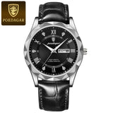 POEDAGAR 615 Men's Watch New Leather Men Watch Waterproof Luminous Date Week Quartz Diamond Watches for Men Factory Wholesale