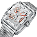 Latest Mini Focus MF0322G Creative Design Men Watch Barrel Case Brown Mesh Stainless Steel Band Waterproof Quartz Watches