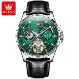 OLEVS 6689 Automatic Mens Mechanical Watches for Men Waterproof Sport Leather  Luxury Wrist Reloj Wrist Men Watch