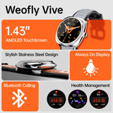 Weofly VIVE Premium Quality Rugged Smartwatch 1.43 Inch Health Fitness Tracker Men Watch Call Reminder Sport Use