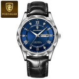 POEDAGAR 615 Men's Watch New Leather Men Watch Waterproof Luminous Date Week Quartz Diamond Watches for Men Factory Wholesale