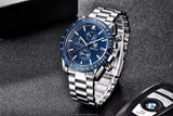 BENYAR Men Watch Top Brand Stainless Steel Band Luxury Business Sport Chronograph Quartz Wristwatch Men Clock