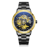 Luxury Brand Classic Skeleton Automatic Watch for Mens Black White Cheap Mechanical Wrist Men Watch Oem Customised