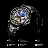 ONOLA Brand 6836  Hot Fashion Gold Silver Skeleton Mechanical Automatic Movemet Luxury Oem Odm Tourbillon Men Watch