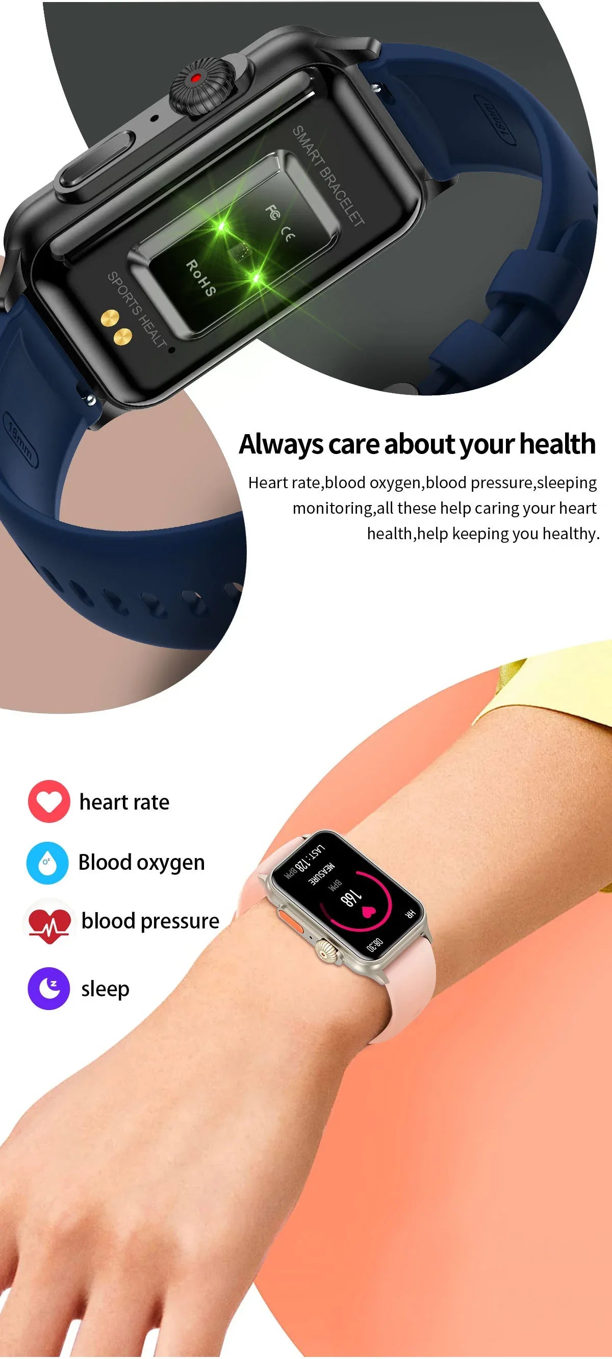 H23 Smart Watch Women 1.57 Inch HD Screen Zinc Alloy Shell Mirror Glass 200+Wallpaper Bluetooth Calls Sports Fashion Smartband - Wear444