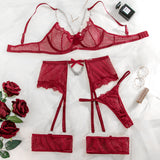 Lace pendant and butterfly four-piece set