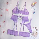 Lace pendant and butterfly four-piece set