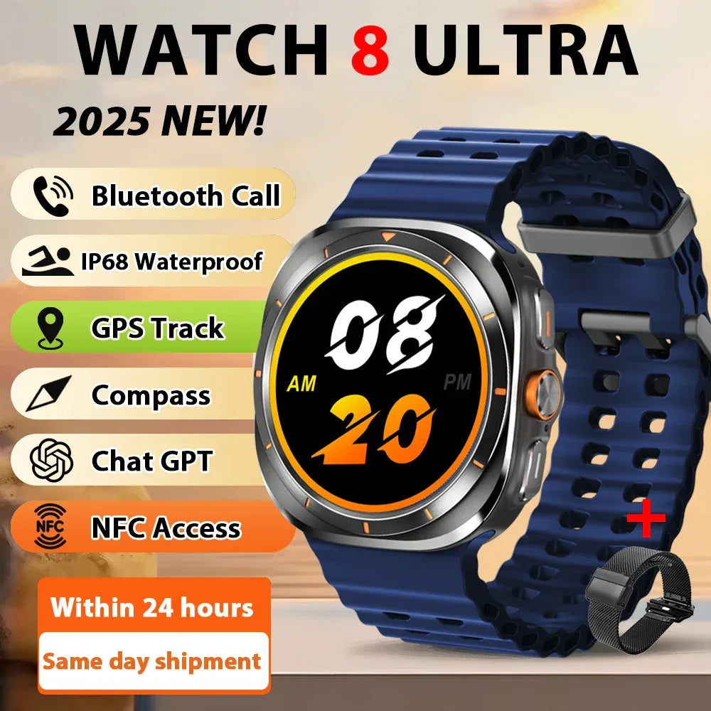 2025 New Watch8 Ultra Smart Watch Classic NFC Health Monitoring Bluetooth Call 3ATM Waterproof HD Smartwatch For IOS Android - Wear444