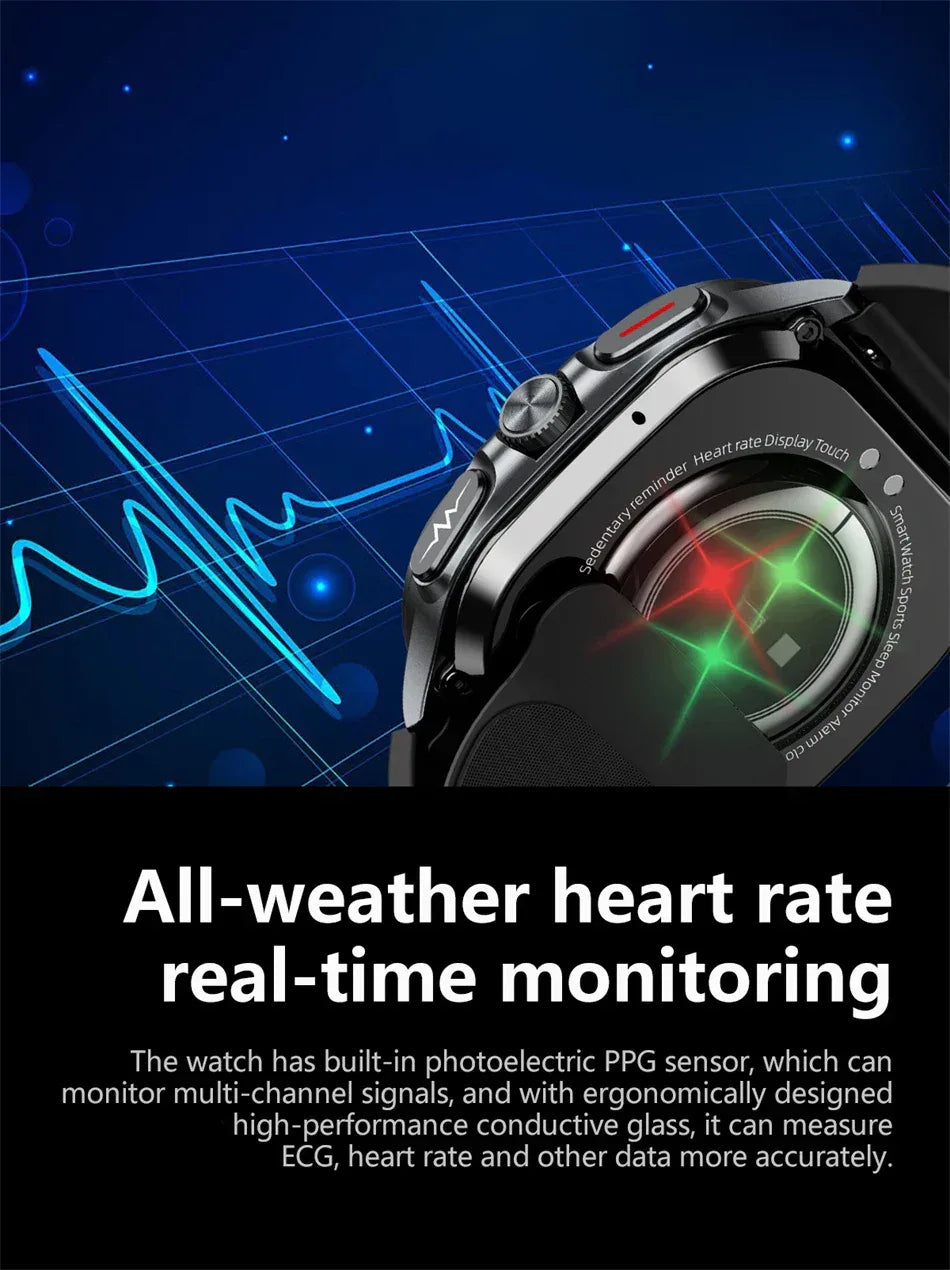 Airbag measurement Smart Watch Men ECG Air Pump Blood Pressure Blood Oxygen BT Call NFC SmartWatch For Man Android iOS upgrade - Wear444