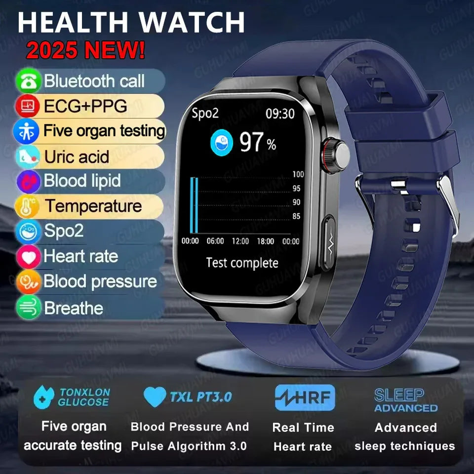 2025New Micro Physical Examination Smart Watch For Men Uric Acid Body Fat Five Organ Health Watches Bluetooth Call SmartBracelet - Wear444