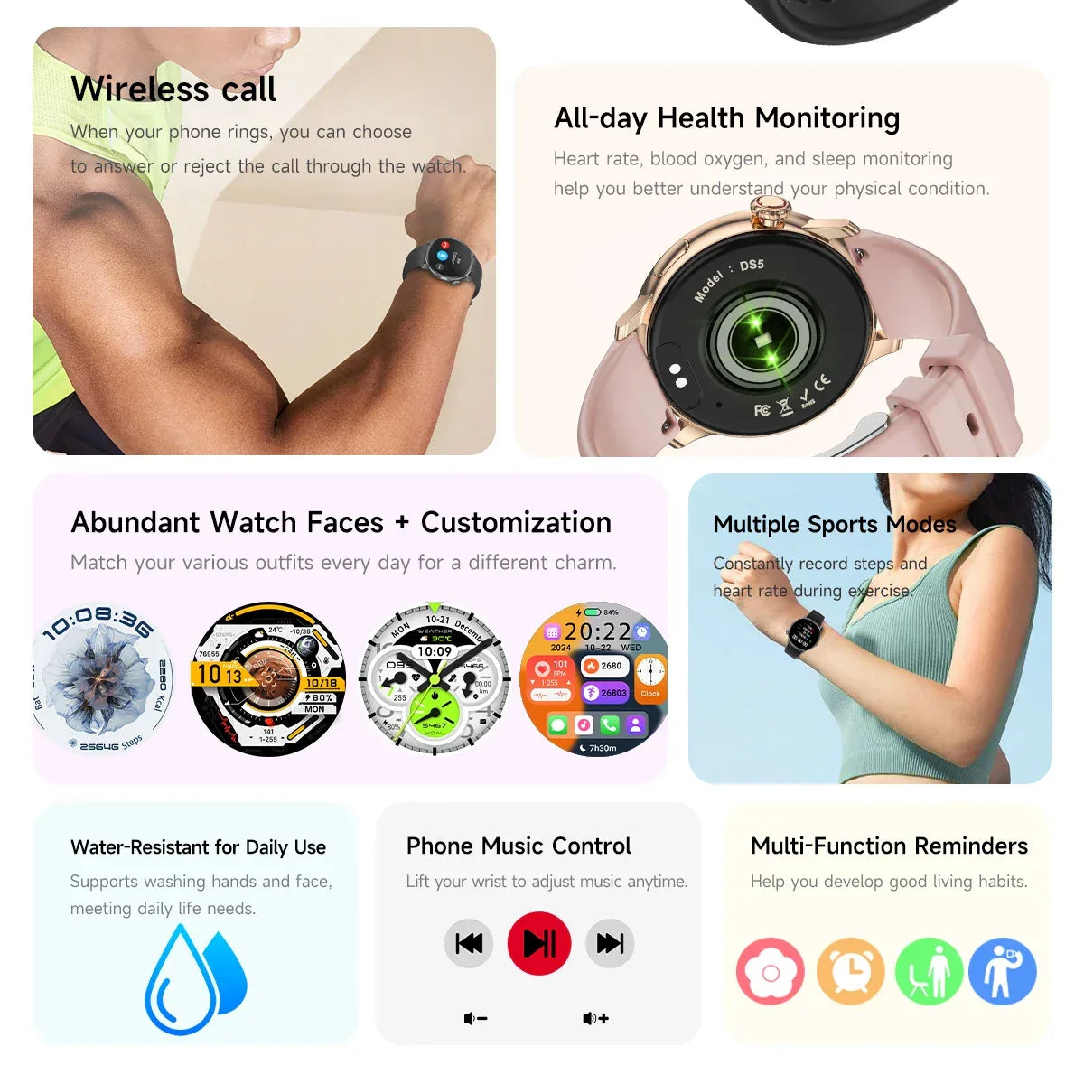 2026New Fashion Smart Watch Lady Man Watch AMOLED Screen GPS Sport Heart Rate Bluetooth Call Waterproof Outdoor Smartwatch Women - Wear444