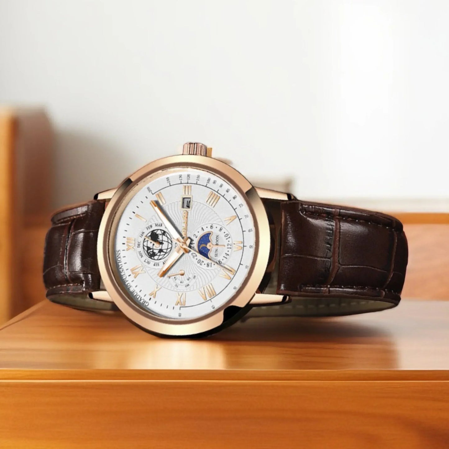 New men's quartz watch Leather Mens Luxury Business gentlemanliness Quartz Wrist Watch for Business activity