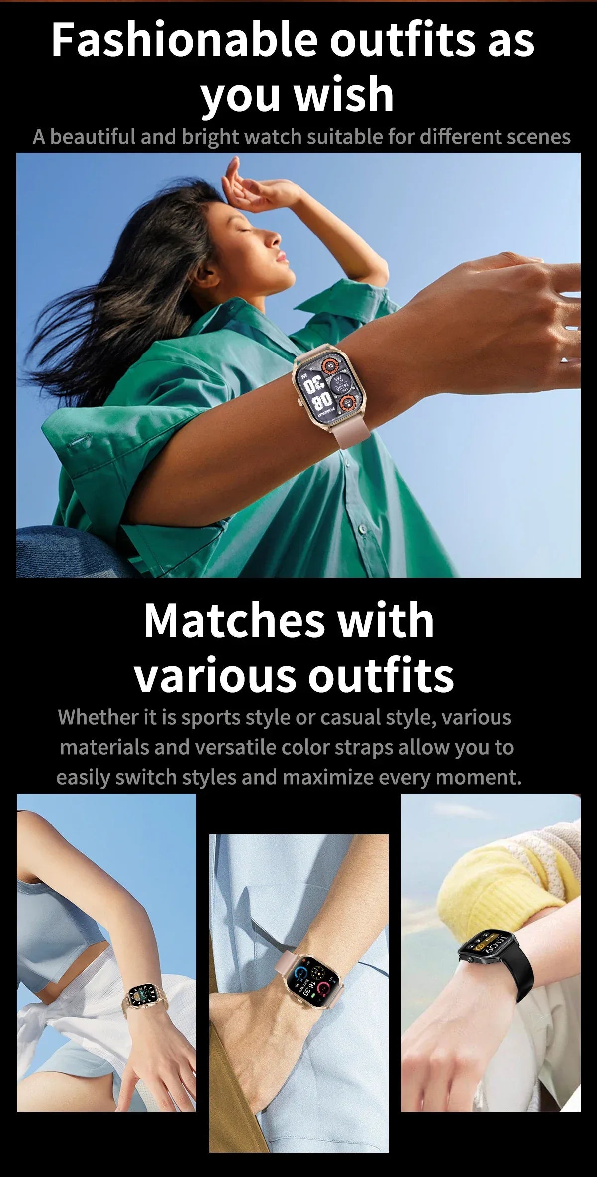 2026 Fashion Smart Watch Women 2.01” HD Screen Custom Watch Face Women’s Health Monitor Watch Bluetooth Call Sports Smartwatche - Wear444