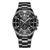 BIDEN Mens Chronograph Stainless Steel Strap Waterproof Date Quartz Watch, Business Casual Wrist Watches