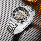 LIGE Fashion Quartz Watches For Men Gold Skeleton Retro Men Watch Top Brand Luxury Sport Waterproof Watch Men Relogios Masculino