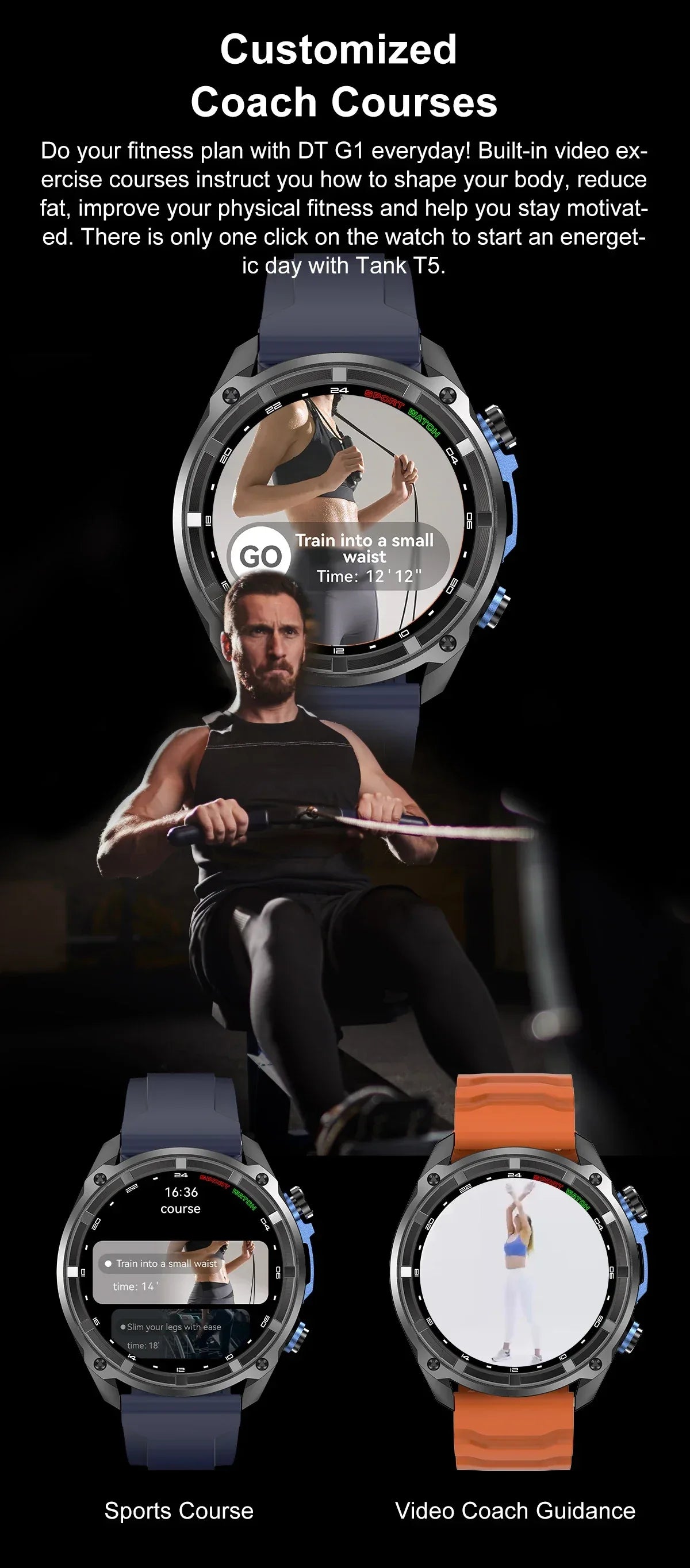 2025 New T-Rex Tactical Smartwatch Built-in GPS Offline Map 4GB Memory 5ATM IP69K Swimming Waterproof Men Militray Smart Bracele - Wear444