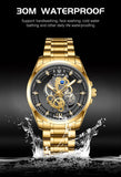 LIGE Fashion Quartz Watches For Men Gold Skeleton Retro Men Watch Top Brand Luxury Sport Waterproof Watch Men Relogios Masculino