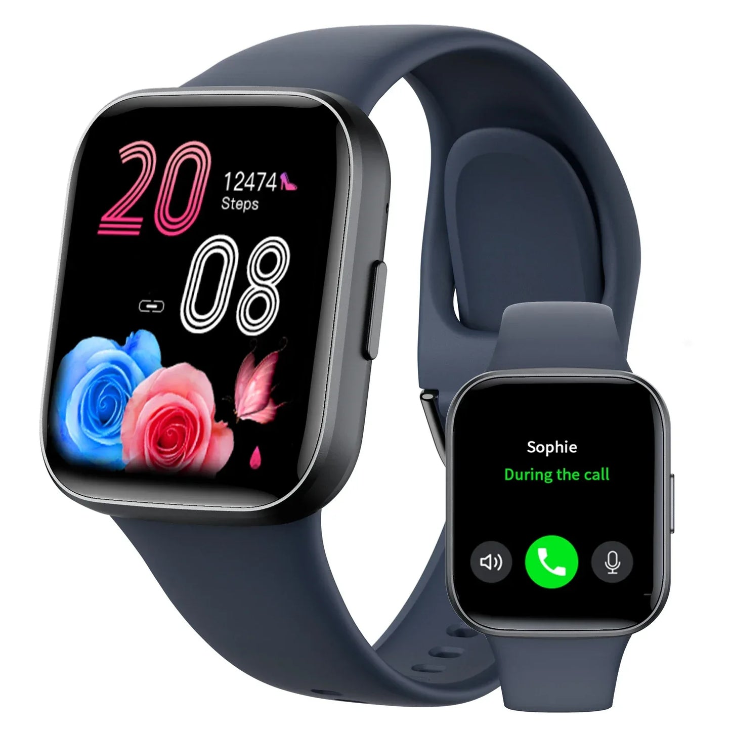 Smart watch, wireless calling /dial,for iPhone/Andriod, multi -Sport mode, calling reminder and rejection, SMS reminder - Wear444