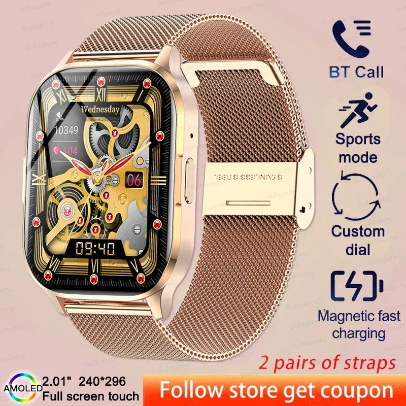 2025 NFC Smartwatch AMOLED Screen Always show Time Bluetooth Call Series 9 Clock Custom Dial Men Sport Health Women Smart Watch - Wear444