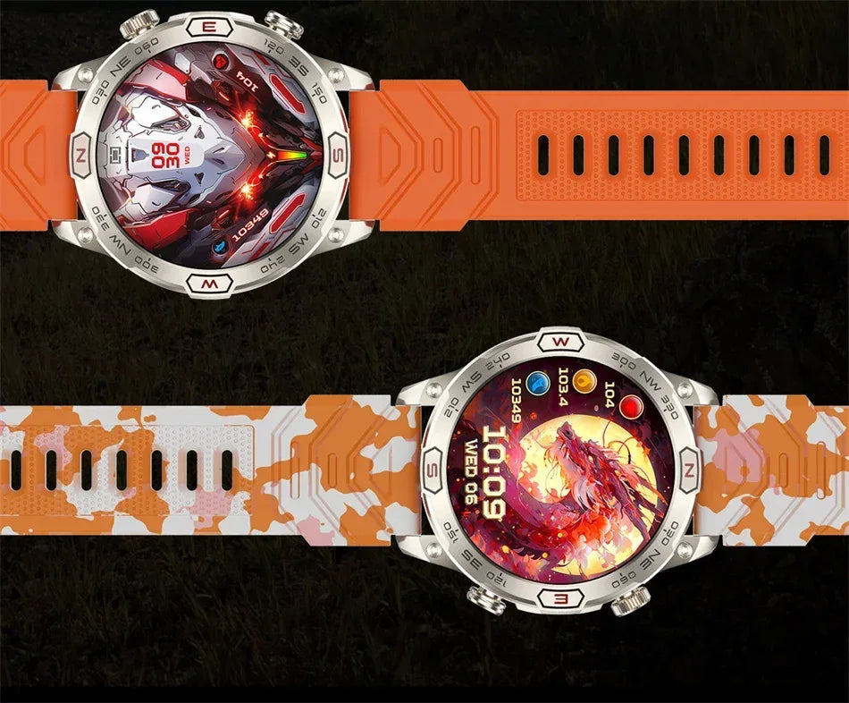 2025New Smart Watch AMOLED Screen GPS Sport Fitness Waterproof LED Lights Compass HD Call Call Smartwatch For Android iOS man - Wear444