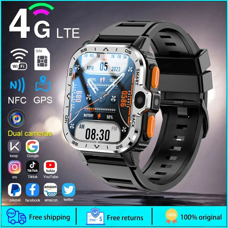 Android WhatsApp Smart 5G Video Voice SOS Call Camera Watch GPS WIFI Trace Locate SIM Card Phone Smartwatch Google Play 8GB+64GB - Wear444