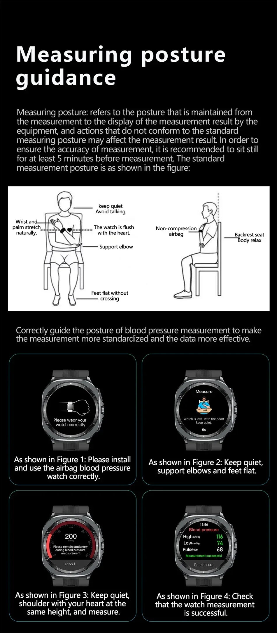 Airbag measurement Smart Watch Men ECG Air Pump Blood Pressure Blood Oxygen BT Call NFC SmartWatch For Man Android iOS upgrade - Wear444