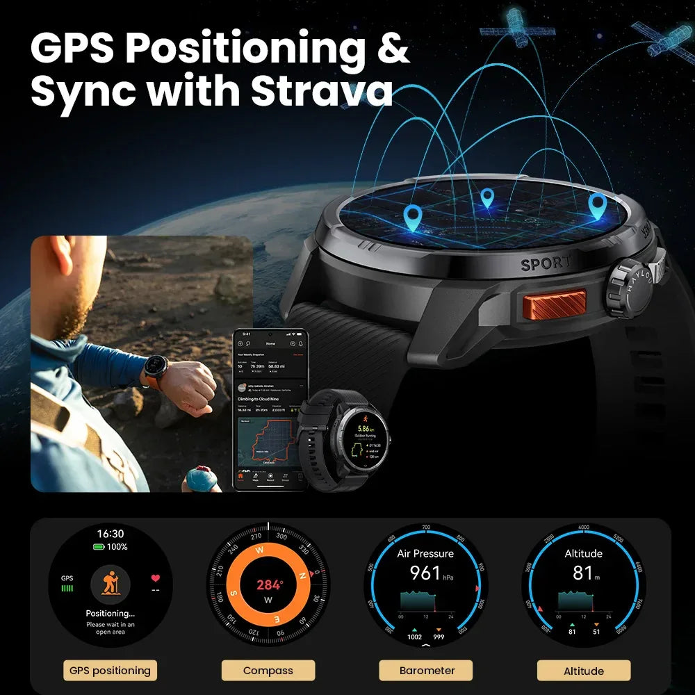 HAYLOU Solar Ultra GPS Smartwatch 1.6” AMOLED Display 5ATM Waterproof Built-in GPS Bluetooth Phone Calls Sports Smart Watch - Wear444