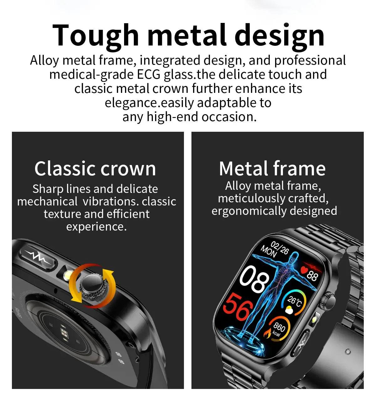 Accurate Measurement Health Smart Watch ECG+PPG Uric Acid Blood Pressure Blood Lipids BT Call Bluetooth Sport tracker Smartwatch - Wear444