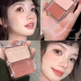 Two-color jelly glow blush, milk peach pink apricot red gem rouge Korean makeup, cream texture, low saturation brightening