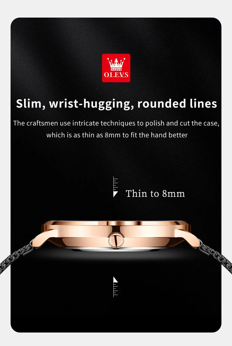 OLEVS Premium Stainless Steel Business Watch - Waterproof Quartz Timepiece