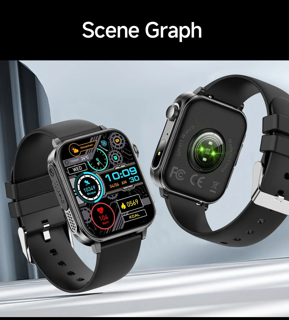 COLMI P80 Type-c Smartwatch Men Women Health Manager Bluetooth Call IP67 Waterproof Flashlight Smart Watch For Xiaomi iOS Phone - Wear444