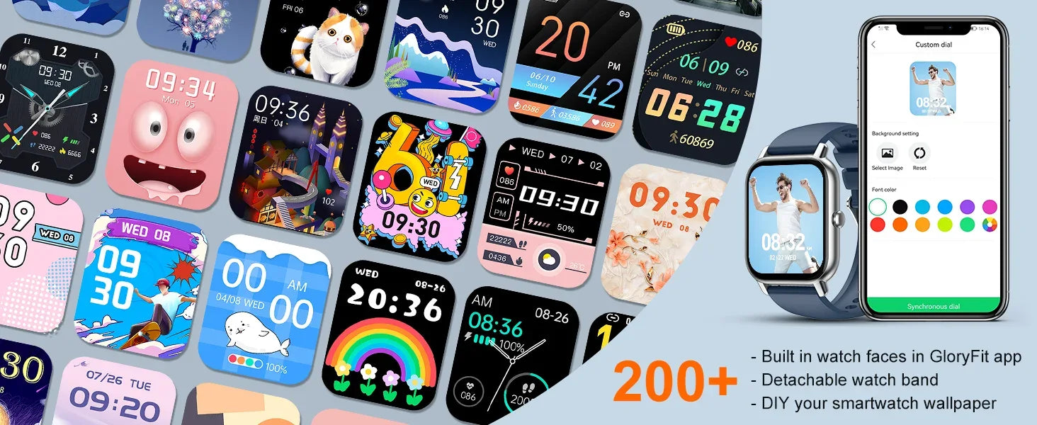 Smart Watch, 1.85" Smartwatch for IP68 Waterproof, 110+ Sport Modes, Fitness Activity Tracker, Heart Rate Sleep Monitor. - Wear444