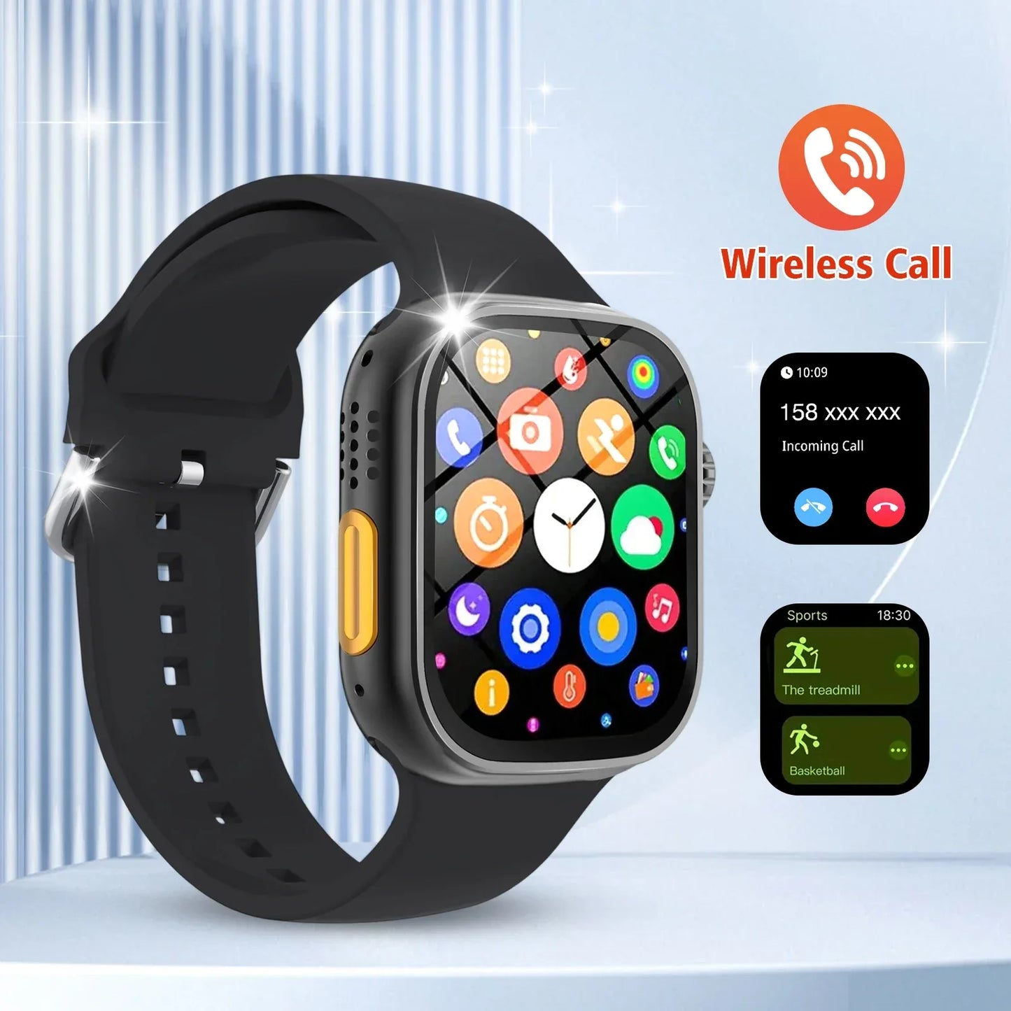 2025 New Smart Watch, Outdoor Sports and Fitness Tracker, Bluetooth Calling, Message Notifications, Suitable for Men and Women - Wear444