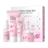 4pcs sakura skincare set mild non-irritating nourishing moisturizing cleanser serum eye cream face cream set