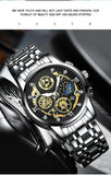 BINBOND B4010 Fashion Casual Quartz Men Watch Stainless Steel Strap Luxury Dial Luminous 30M Waterproof Business Men Wristwatch