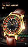 LIGE Quartz Man Watch Fashion Luxury Creative Roulette Game Dial Design Leather Casual Life Waterproof Watches for Men Gifts+Box