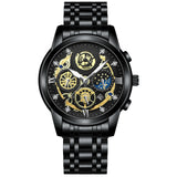 BINBOND B4010 Fashion Casual Quartz Men Watch Stainless Steel Strap Luxury Dial Luminous 30M Waterproof Business Men Wristwatch