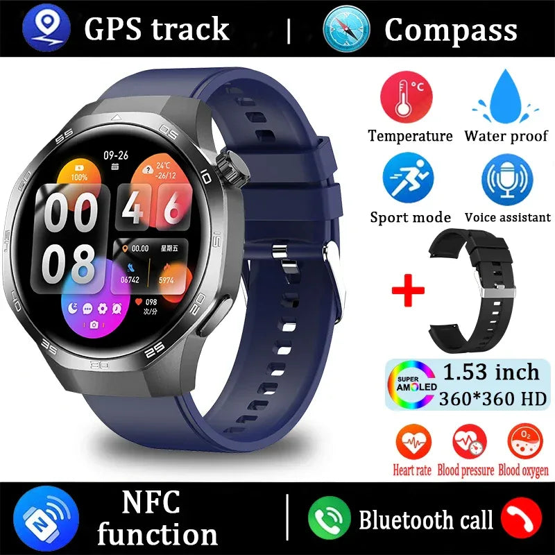 New Watch 5 Pro Smart Watch HD AMOLED Screen GPS Tracker Bluetooth Call Health Monitoring Waterproof Sports SmartWatch Men Women - Wear444