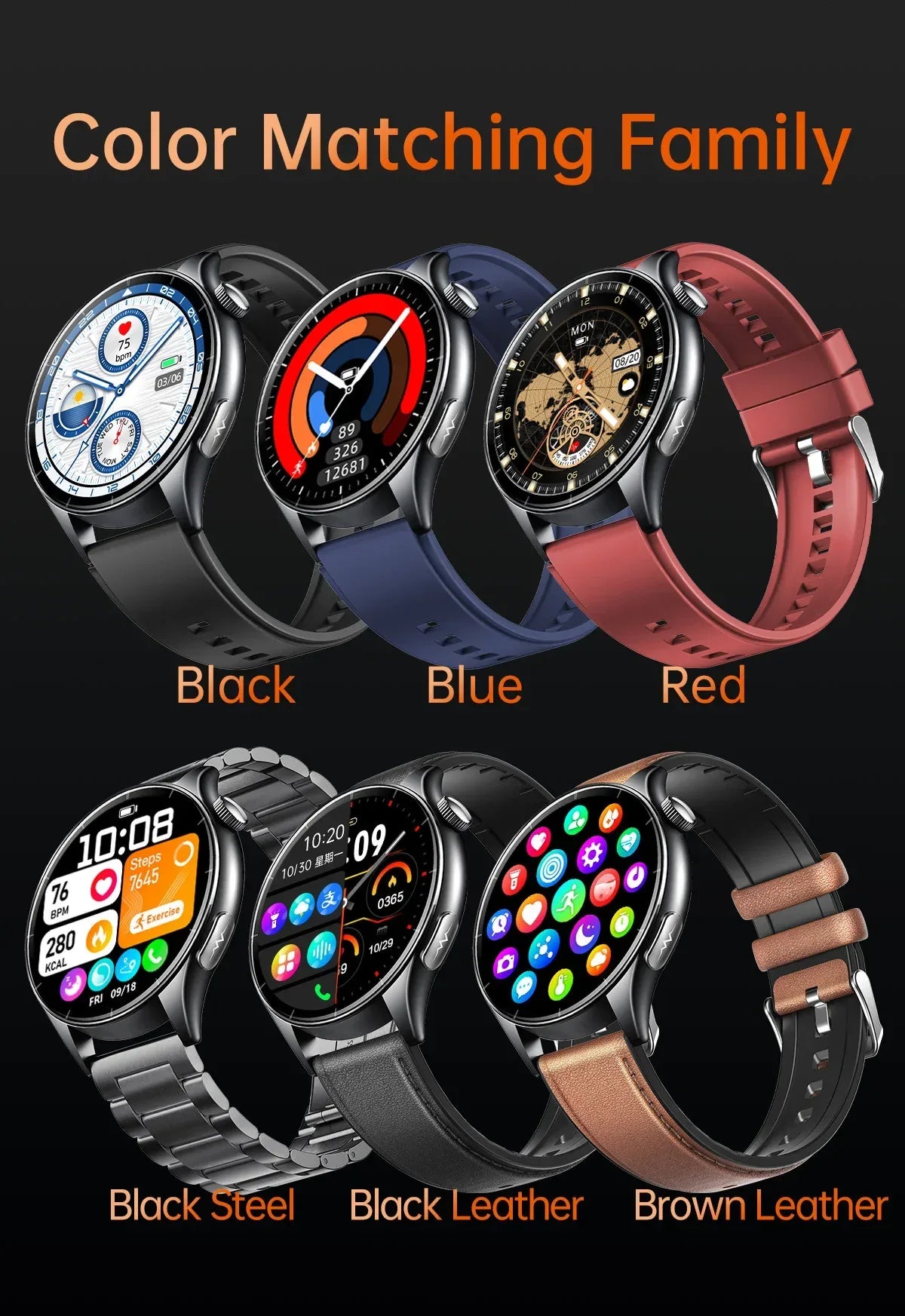 2025 New NFC+ECG+PPG Health Smart Watch BMI Fat Heart Rate Blood Pressure Watch 380mAh BT Call IP68 Waterproof Sports Bracelet - Wear444